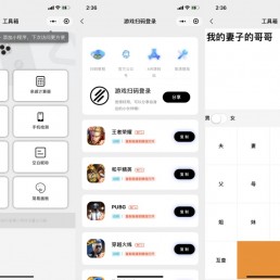 多功能工具箱小程序源码-带游戏扫码登录/手机正品检测/空白昵称等功能