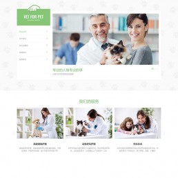 pbootcms模板|宠物网站源码下载-大气简洁的绿色响应式宠物医院源码
