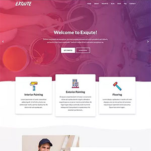Exqute主题英文版下载-多用途WordPress绘画公司/装修设计网站模板